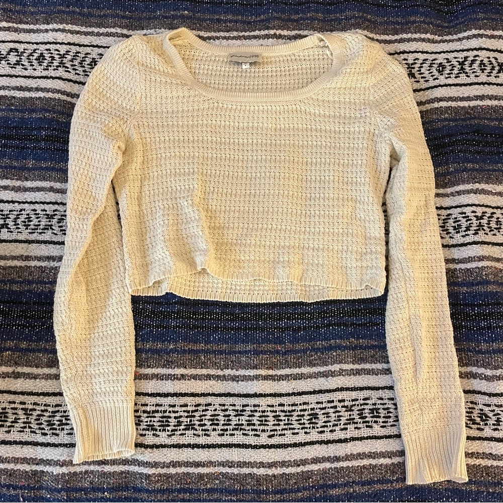 Freshman knitted sweater long sleeve crop top